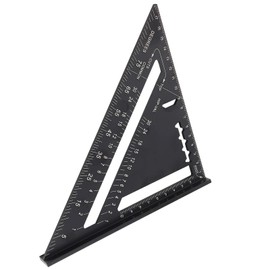7 Inch Triangle Square Ruler Triangle Ruler Aluminum Alloy Black Oxide Roofing Triangle Angle Protractor Combination Square 90 Degree 45 Degree Precision Measuring Tool Clear Scale Easy To Read For