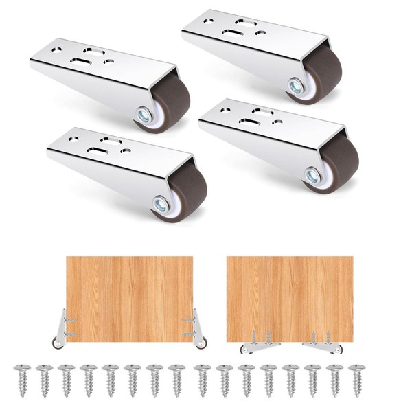 4 Pcs Furniture Directional Wheel,0.9Inch TPR Silent Vertical Guide Wheel,Silent