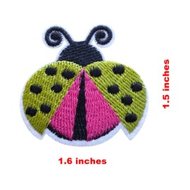 Tiny Mini Little Ladybug Cartoon Embroidered Sewing Applique Patches Colorful Cute Kids Ladybug Animal Patch for Jackets Dress Jeans Hats Backpacks and Clothes