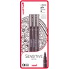 Uni-ball Sensitive Sepia 3 piece Uni-pin fineliner drawing pens, Brown