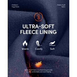 IUGA Girls Fleece Lined High Waisted Yoga Pants with Pockets Winter Leggings for Girls Athletic Warm Leggings