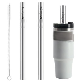 Boyfriend Girlfriend Birthday Christmas Gifts for Women Men Metal Smoothie Straws Gifts for Husband Wife Men Women Matching Couple Gifts,9in Long,0.5in Extra Wide