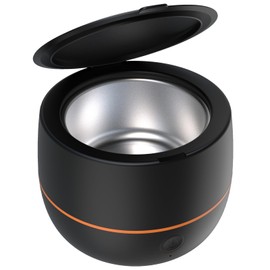 ARGOMAX Ultrasonic Retainer Cleaner for Dentures: 24W 200ml Portable Ultrasonic Cleaner Machine for All Dental Aligner, Braces, Mouth Guards, Toothbrush Head, Shaver Head, Jewelry - Black+Orange.