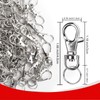 120Pcs Key Chain Hoop Key Ring, LEOBRO 60PCS Metal Lobster Claw Clasp