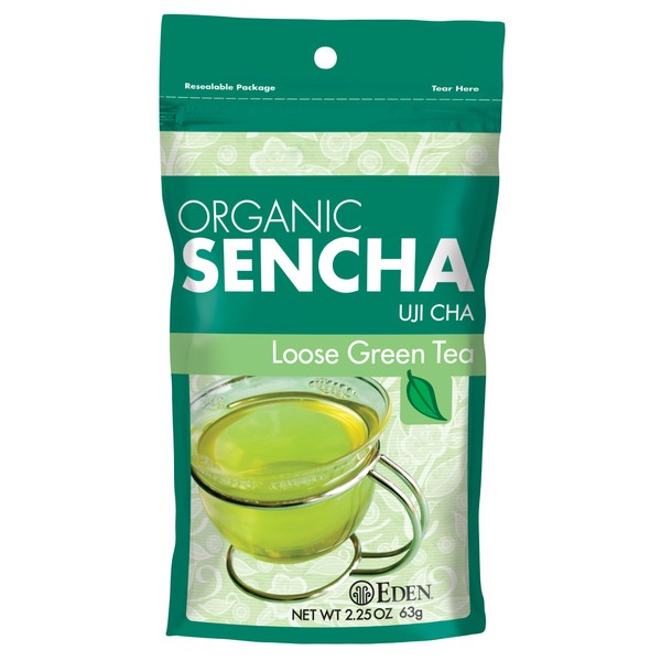 Eden Organic Sencha Green Tea Loose, Reclosable Pouch, 2.25-Ounce Pouch (Pack of 4)