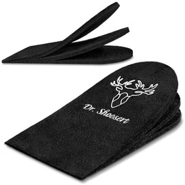 Dr. Shoesert Adjustable Orthopedic Heel Wedge Lift for Leg Length Discrepancies, Height Increase Insoles for Achilles Tendonitis, Heel Pain, Heel Cushion Cups for Heel Spur (Large (Pack of 1), Black)