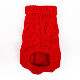 Dog Sweaters for Small Dogs Girl Boy, XS Yorkie Sweaters XXS Puppy Doggie Sweater Winter Warm Dog Turtleneck Knitwear Pullover for Chihuahua Fall Winter Cold Weather,Red XS