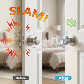 Jayen Door Stoppers for Wall, 1" Thick Clear Door Knob Wall Protector