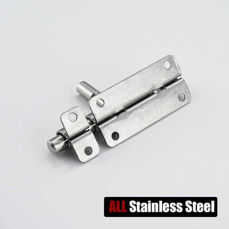 JQK Door Latch Lock Barrel Bolt 4 Inch, 304 Stainless