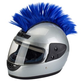 PAXLamb Helmet Hawks Motorcycle Helmet Mohawk Wigs Helmet Mohawk Wig for Motorcycle Bicycle Ski Snowboard Helmet Hair Patches Costumes Wig Cosplay Wig (Blue)