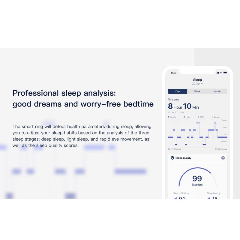 Smart Ring Health Tracker Sports Tracking Sleep Monitoring IP68 Waterproof