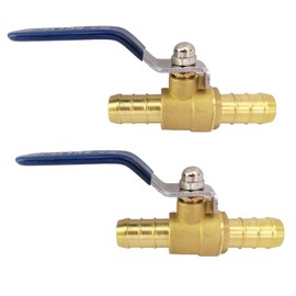 5/8" Barb PEX Valve, 16mm OD Brass Ball Valve, 90 Degree Turn, Full Port, 2pcs