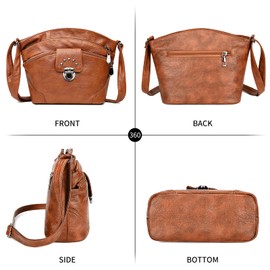 ModaZeal Crossbody Bags for Women, Small Shoulder Bags Ladies Handbags Multi Pockets Messenger Bag Leather Phone Bag for School Work Travel