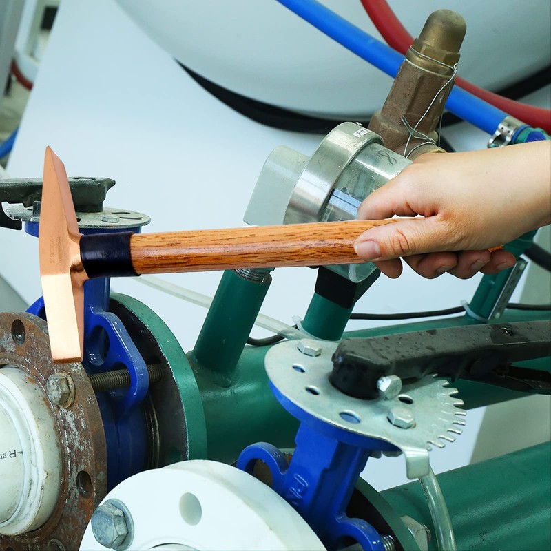 WEDO Copper Scaling Hammer,Chipping Hammer with Woodeng Handle,150g,13''330mm