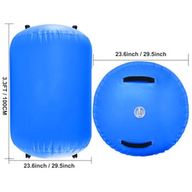 TOSPORT Air Roller Gymnastics Mat 60 75 cm Inflatable Air Barrel Gymnastics Blue Tumbling Mat With Pump for Hand Spring Rear Training/Home Use/Fitness/Yoga
