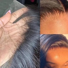 Highlight Colored Ombre 1B 27 Silky Straight Hd Invisible 13X4 Lace Front Human Hair Wigs With Bangs Glueless Brazilian Human Hair Wig Long Straight Hair Highlights Wig for Women 150 Density 18 inch