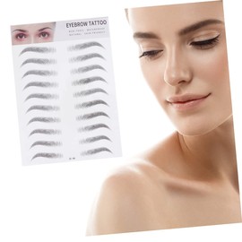 IWOWHERO 2pcs Imitation Eyebrow Stickers Realistic Artificial Eyebrow Transfers for Men and Women Easy to Use Temporary Brow for Sparse Hair Black Design