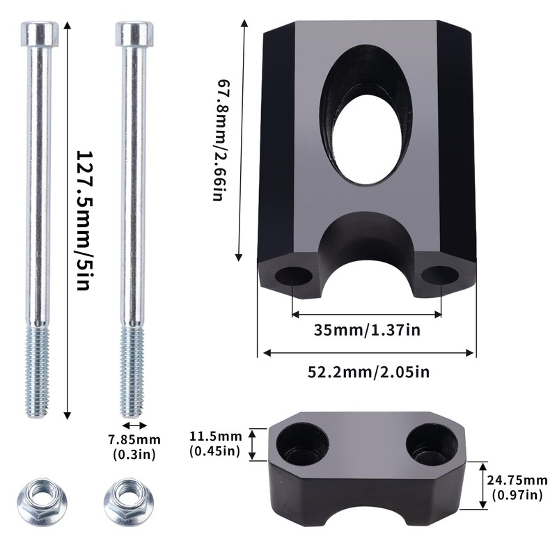 22mm Handlebar Risers,7/8" Handlebar Mount Clamp Risers Compatible with Coleman
