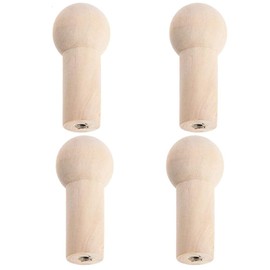 Mirrwin Wooden Coat Hooks, Wooden Hat Hooks, Door Hooks, Wall Hooks, Wood for Bathrobe, Hat, Clothes, Wall Mount, Hook, Hanger, Towel Rack, Bedroom Decoration, Wooden Hooks, Multi-Purpose Pack of 4