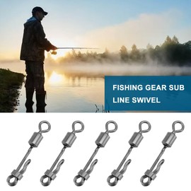 Be In Your Mind 20PCS Fishing Swivels Length 24mm Tensile Strength 36.5kg Carp Fishing Line Connector Suitable for Freshwater and Saltwater Fishing Stainless Steel and Brass Rolling Swivel