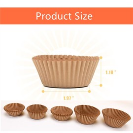 500pcs Natural Cupcake Liners,Muffin Linner, Oil Resistant, high Temperature Resistant, Food Grade Baking Cups(Brown)