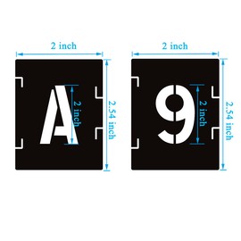 2 Inch Letter Stencils Symbol Numbers Craft Stencils, 42 Pcs Alphabet Stencils Letter Stencil Interlocking Stencil Kit Reusable Plastic Stencils Letters and Numbers Stencil Kit