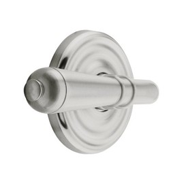 Classic Rosette Set with Turino Levers Left Hand Privacy in Satin Nickel. Doorsets.