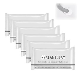 Waterproof Sealant Mastic,Repair Sealing Clay,Quick Mending Mud for Drain Connection,for Holes and Gaps Wall Filler,Air Conditioning Hole Waterproof Seal Putty(6pcs)