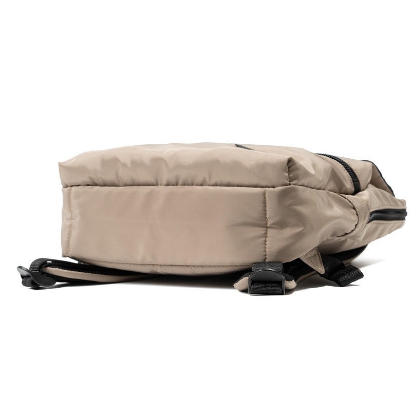 Mustache BNB-4442 Men's Women's A4 Storage Backpack, Matte Polyester, beige