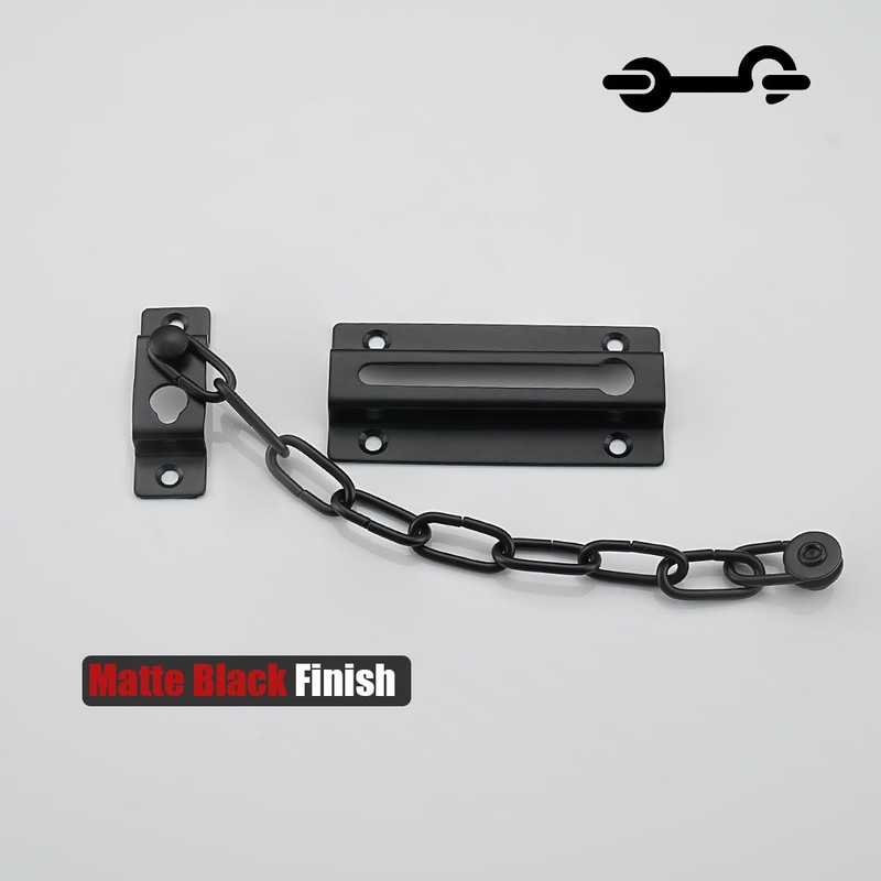 JQK Chain Door Guard with Lock, Black 2 Pack Chain