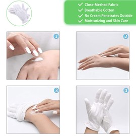 6 Stück (3 Paar) weiße Baumwollhandschuhe für trockene Hände, feuchtigkeitsspendend, Kosmetik, Ekzem, Spa und Münzschmuck, Inspektion, Servierhandsc