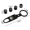 Checkerboard Tyre Valve Caps (4PCS) with Wrench Keychain (1PC), Universal
