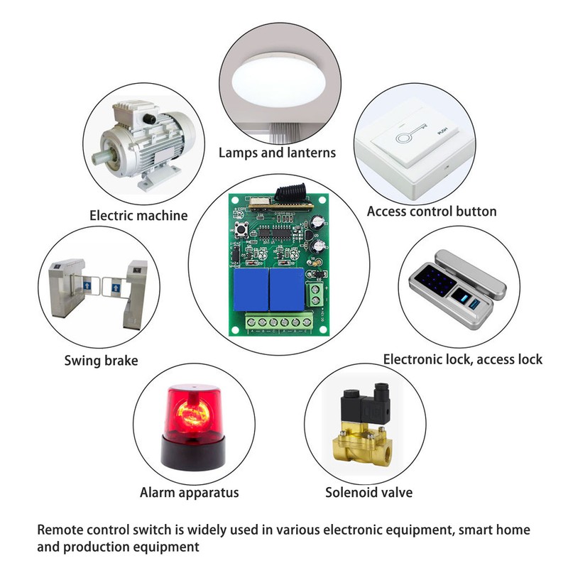 Universal Garage Door Remote Switch 12V 2CH 433Mhz Wireless CW