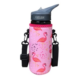 Koverz 24-30oz 1200ml Water Bottle Carrier with Shoulder Strap, Water Bottle Insulator - Pink Flamingos