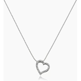 For Women WhiteGold Plated Crystal Heart Pendant Necklace For Women, Mothersday Jewelry