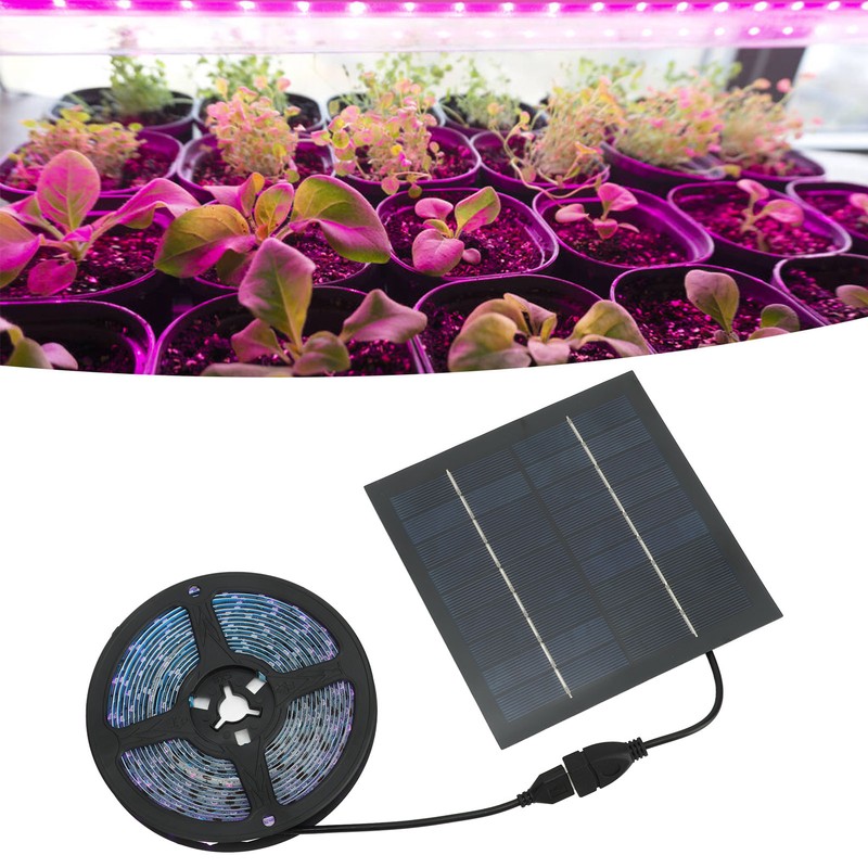 Solar Power 5M LED Plant Grow Lights Indoor Plants Grow