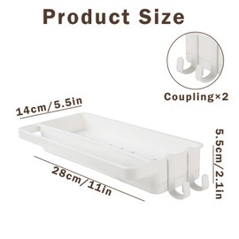 YRYUNRUI Sink Caddy, Kitchen Rust-Free Sink Organiser, Padded Soap Holder with Removable Draining Tray, Hook and Rags Rack, Rags Rack,Washing Up Sponge Holder Tidy for Kitchen