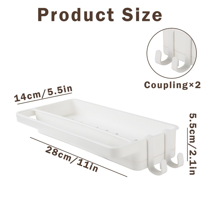 YRYUNRUI Sink Caddy, Kitchen Rust-Free Sink Organiser, Padded Soap Holder