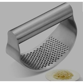 Stainless Steel Garlic Rocker Press, Manual Kitchen Tool, All-Steel Construction