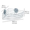WENKO 18913100 Turbo-Loc corner shelf - fixing without drilling, Steel,