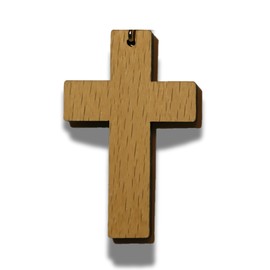 Small Wooden Crosses Jesus Keychains - Handcrafted Christian Faith Gift w/Bible Verses (Blank Cross)