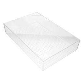 WOONEKY Plastic Drawer Storage Box Set 4 Compartment Organizers for Kitchen and Cosmetics Plastic Containers Dividers for Easy Organization