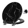 Angel Shield Marble Toilet Seat Durable Molded Wood with Quiet