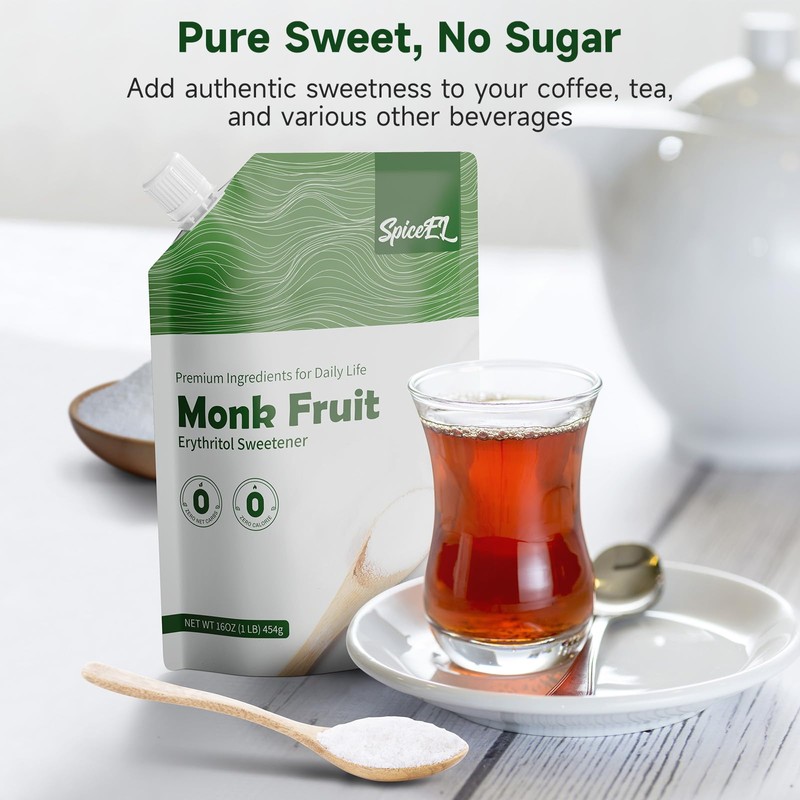 SPICEEL Value-Size Monk Fruit Sweetener with Erythritol | Bulk White