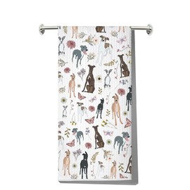 MYSOMY Greyhound Kitchen Towel and Hand Towel - Greyhound Lover and Owner Gift (Thin Dog UK)