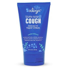 Oilogic Stuffy Nose & Cough Vapor Cream Essential Oil for Babies & Toddlers - Gentle Baby Essentials Soothe Cough and Stuffy Noses - Pediatrician-Tested & Safe for Babies, 3.5 Fl Oz