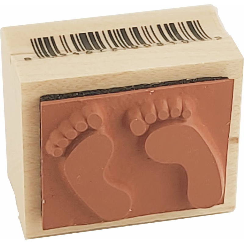 Stamps by Impression Feet, Footprints Rubber Stamp, Small (.75" x