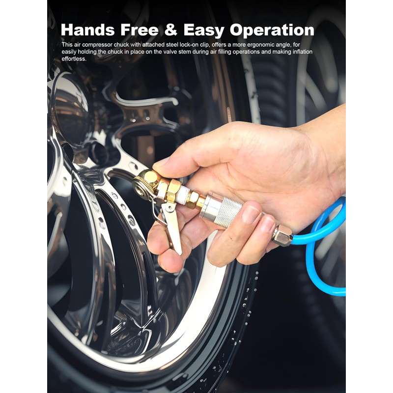 LUMITECO 2-Pack 1/4 Inch Female NPT Closed Ball Tire Inflator