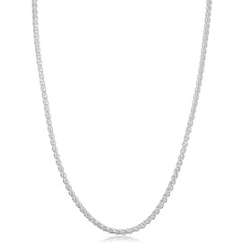 Kooljewelry Sterling Silver Round Wheat Chain Necklace (2.6 mm, 20 inch)
