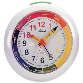 Atlanta Alarm Clock Quartz Alarm Clock Time Teaching Alarm Clock Teach Kinderlernwecker 1265 / 0 White